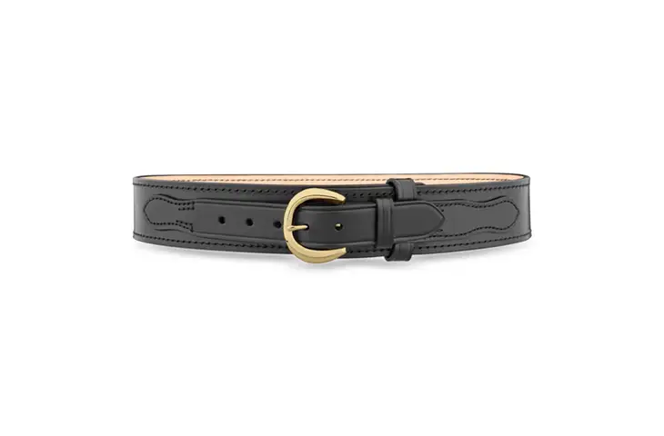 DutyMan 2-1/4inch Plain Leather River Belt With Solid Brass Gold Buckle DTY-1111-54-9042